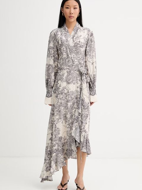 Blugirl Blumarine sukienka asymetryczna z wiskozą - zdjęcie produktu nr 1