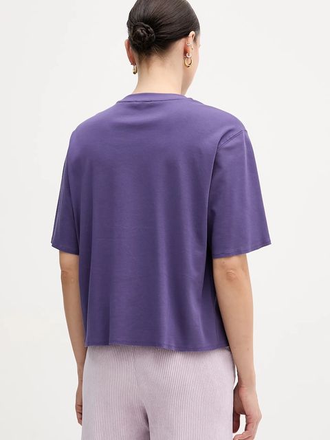 United Colors of Benetton t-shirt bawełniany damski kolor fioletowy 3DCJD10B9 - zdjęcie produktu nr 2
