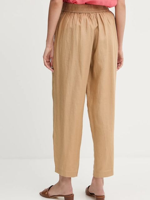 United Colors of Benetton spodnie lniane damskie szerokie high waist 4AGHDF08L