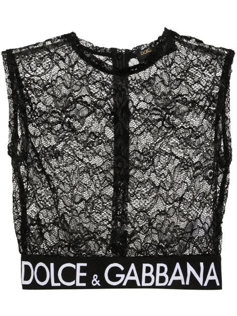 Dolce & Gabbana lace crop top - Black - zdjęcie produktu nr 1