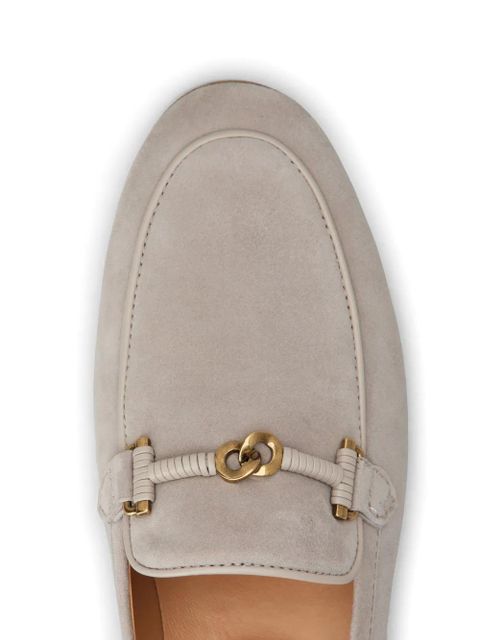 Tod's almond-toe leather loafers - Grey