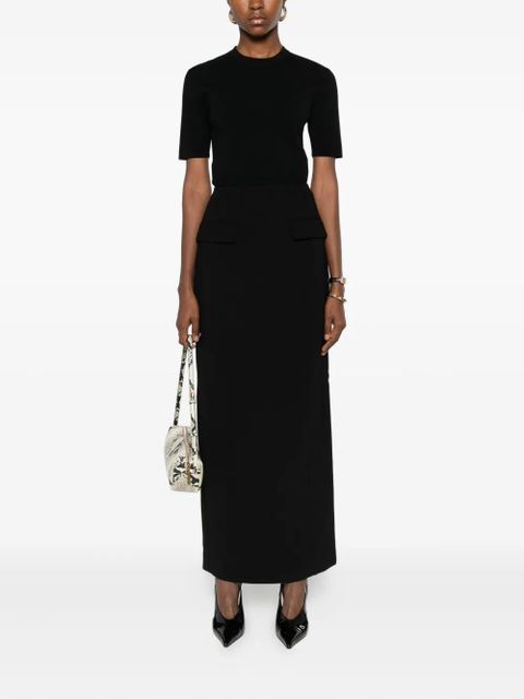 TOTEME crew-neck knitted top - Black