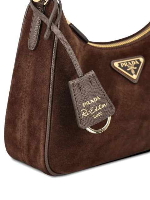 Prada Re-Edition 2005 suede shoulder bag - Brown