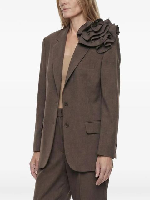 Magda Butrym floral-appliqué blazer - Brown - zdjęcie produktu nr 2