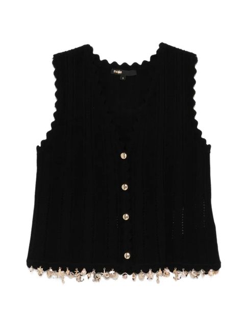Maje V-neck embellished cardigan - Black - zdjęcie produktu nr 1