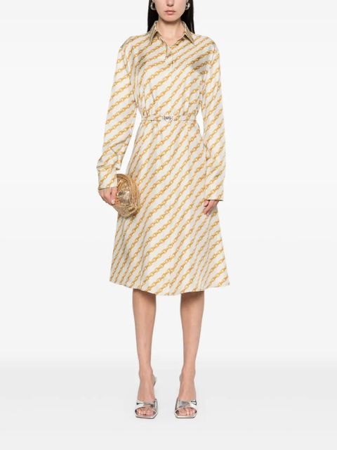 Versace Oblique Chain-print shirt dress - Neutrals - zdjęcie produktu nr 2