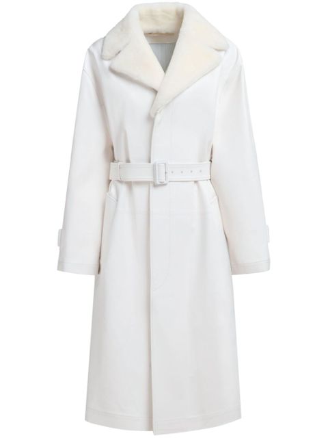 Marni belted leather coat - White - zdjęcie produktu nr 1