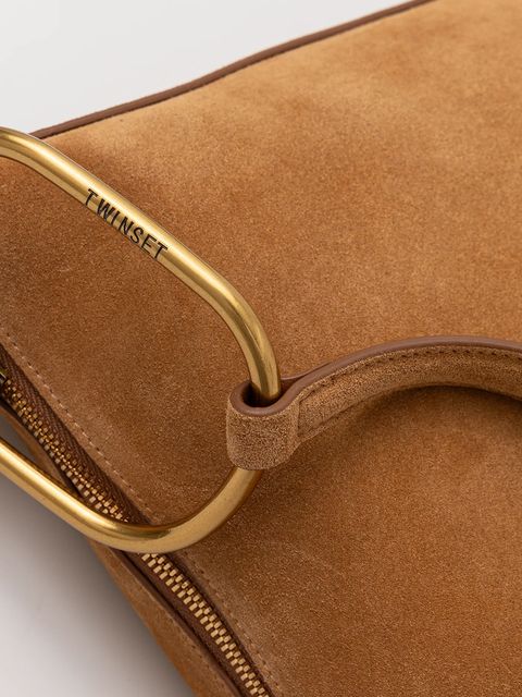 Twinset torebka zamszowa kolor brązowy 261TB7085