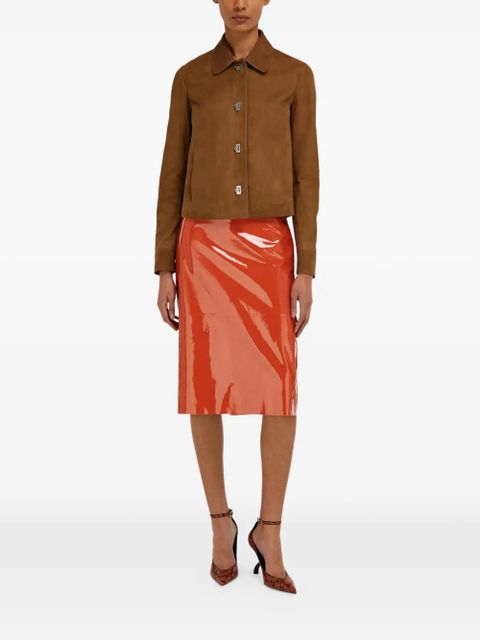 Ferragamo boxy nubuck jacket - Brown - zdjęcie produktu nr 2