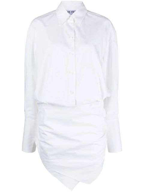 The Attico ruched-front shirtdress - White - zdjęcie produktu nr 1