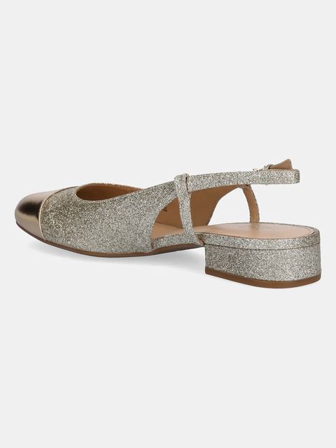 MICHAEL Michael Kors czółenka skórzane Perla kolor złoty na słupku z odkrytą piętą 40T5PLFS1M.740