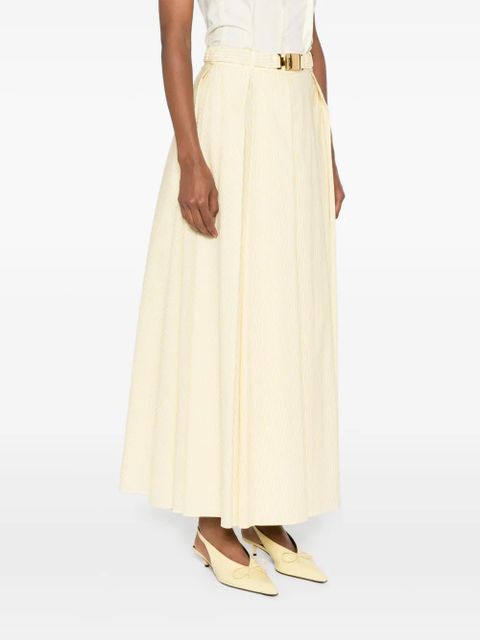 Rowen Rose striped pleated skirt - White