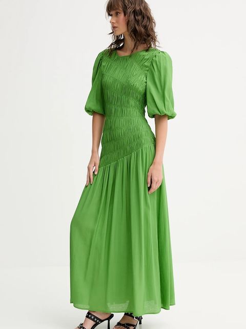 Never Fully Dressed sukienka Nara kolor zielony maxi rozkloszowana NFDDR2808