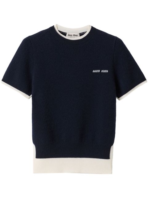 Miu Miu crew-neck T-shirt - Blue