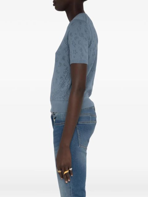 Zadig&Voltaire cut-out crew-neck knitwear - Blue