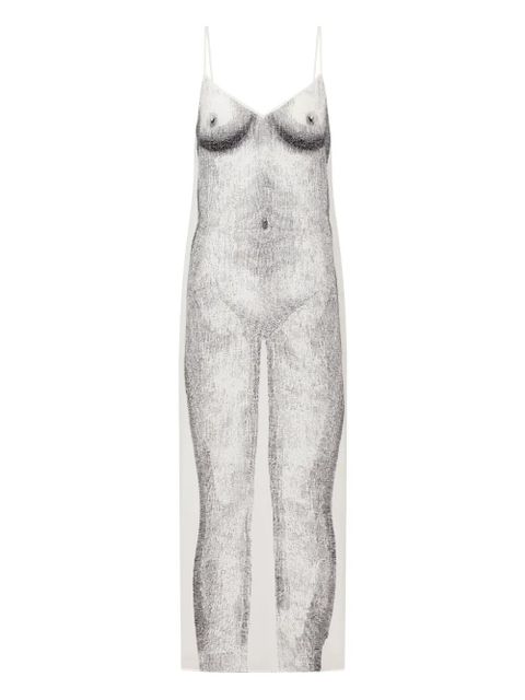 Moschino graphic-print slip dress - White - zdjęcie produktu nr 1