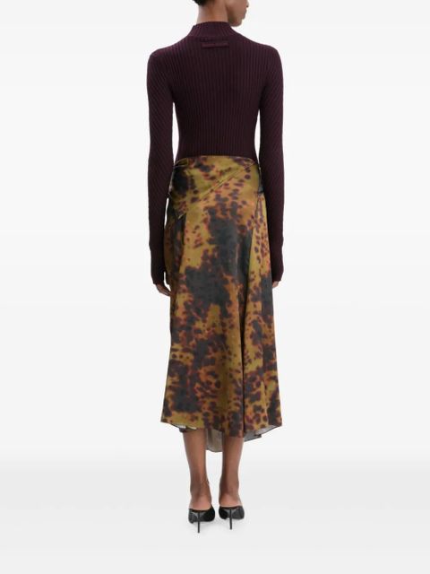 Victoria Beckham rouleau-print skirt - Yellow