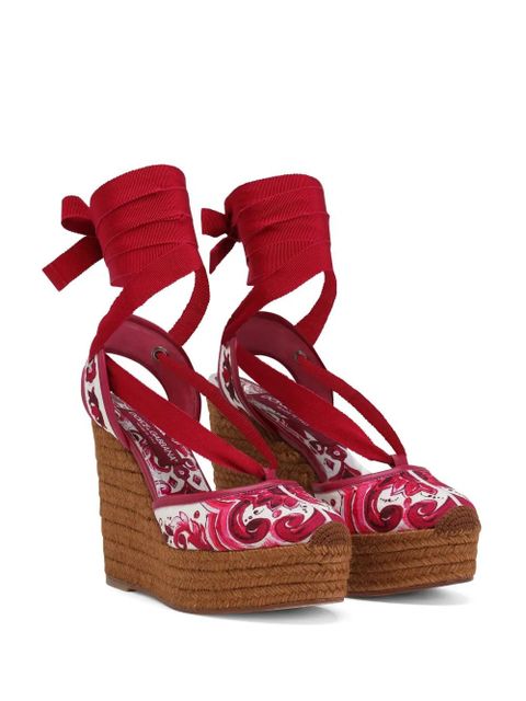Dolce & Gabbana Majolica-print espadrilles - Red - zdjęcie produktu nr 2