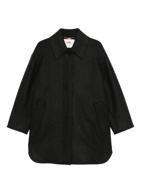 FENDI felted-finish coat - Black - zdjęcie produktu nr 1