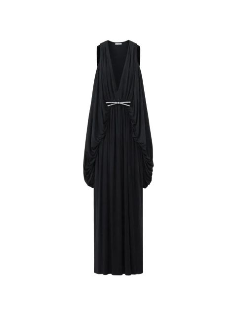 LOEWE draped crystal-bow maxi dress - Black - zdjęcie produktu nr 1