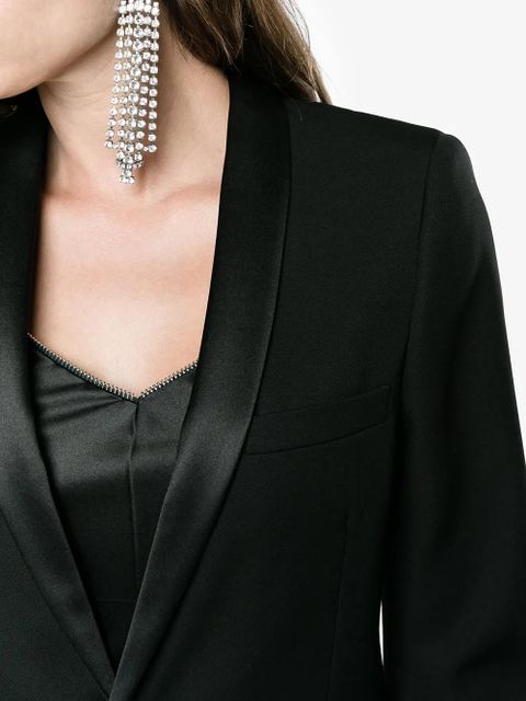 Saint Laurent Iconic Le Smoking Cropped Blazer - Black