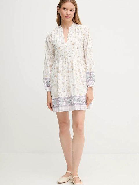Pepe Jeans sukienka bawełniana kolor biały mini rozkloszowana PL953758