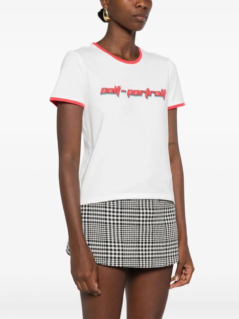 Self-Portrait logo-print T-shirt - White