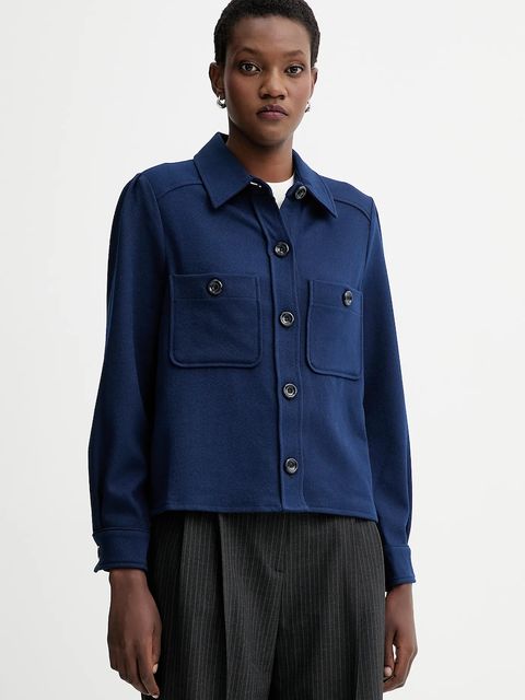 Sessun koszula damska kolor granatowy regular z kołnierzykiem klasycznym 25110020 - zdjęcie produktu nr 1