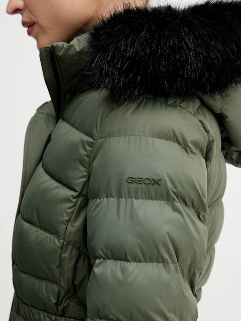 Geox kurtka puchowa CATRIA kolor zielony zimowa W5626G T3152