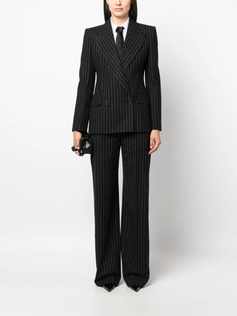 Alexander McQueen chalk stripe wool trousers - Black - zdjęcie produktu nr 2