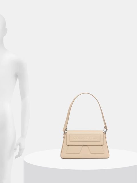 Karl Lagerfeld torebka skórzana IKON/K kolor beżowy A1W30154
