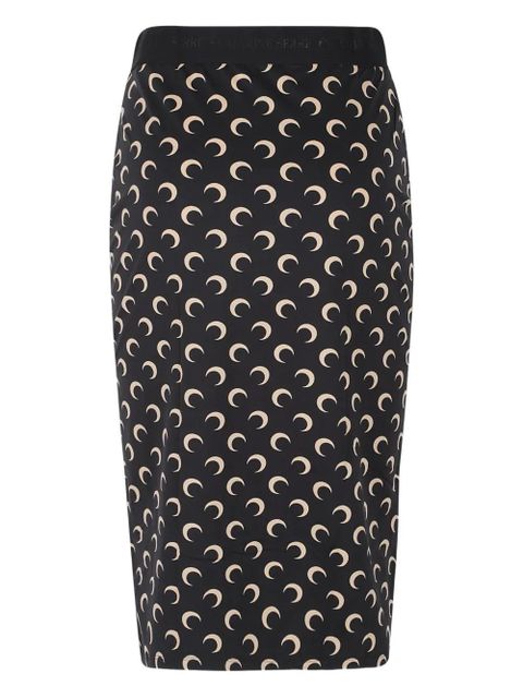 Marine Serre moon-print midi skirt - Black - zdjęcie produktu nr 2