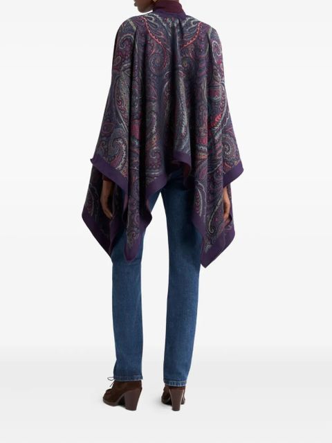ETRO paisley open-front cape - Blue