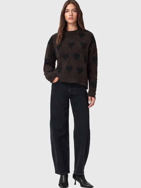 AllSaints sweter z dodatkiem wełny AMORA damski kolor czarny ciepły W043KC