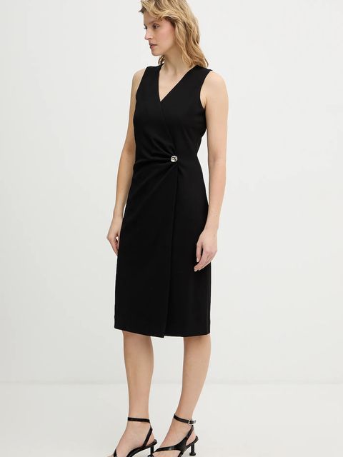 Calvin Klein sukienka kolor czarny mini prosta LV044E047G