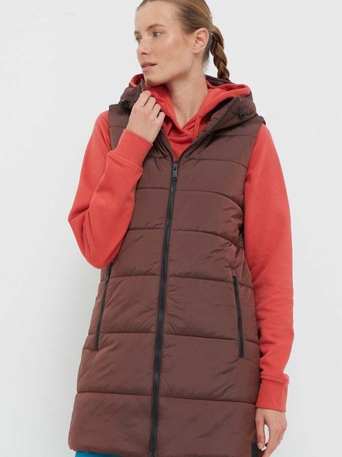 Jack Wolfskin bezrękawnik damski kolor brązowy przejściowy - zdjęcie produktu nr 1