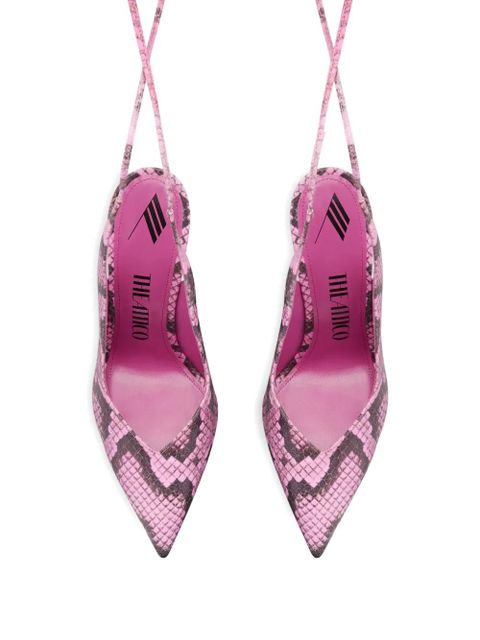 The Attico 105mm snakeskin lace-up pumps - 119