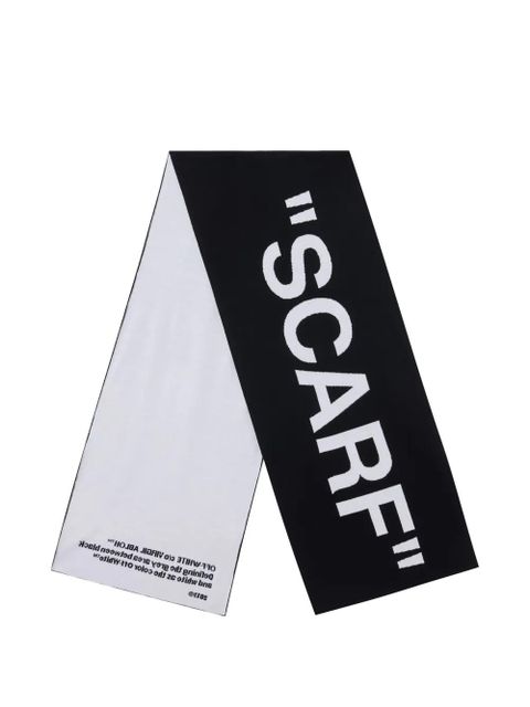 Off-White quotes knit scarf - Black - zdjęcie produktu nr 1