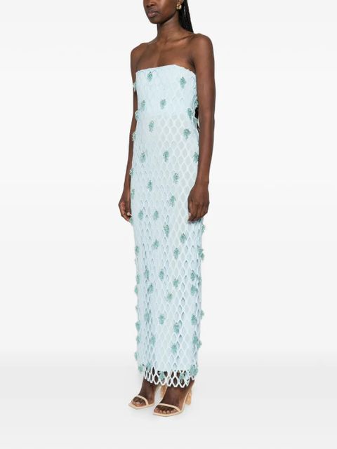 Simkhai beaded strapless maxi dress - Blue