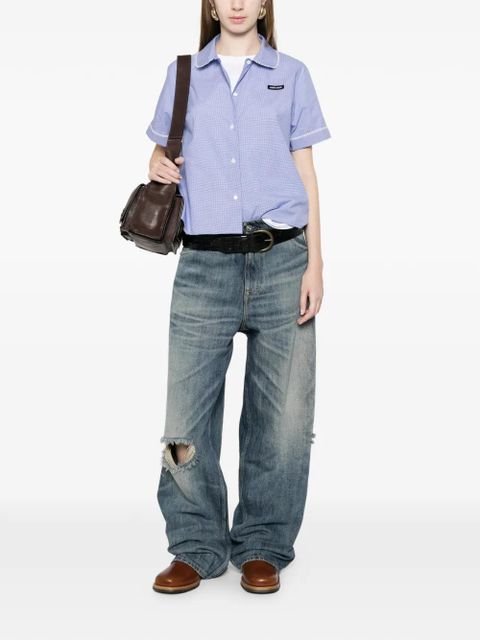 Miu Miu Vichy pattern shirt - Blue - zdjęcie produktu nr 2