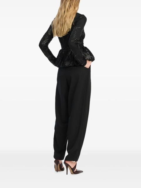 ROTATE BIRGER CHRISTENSEN sequin-embellished peplum-hem top - Black - zdjęcie produktu nr 2