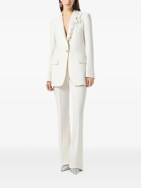 Blumarine logo-embroidered blazer - White - zdjęcie produktu nr 2