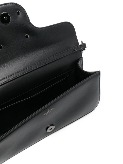 Valentino Garavani VLogo leather shoulder bag - Black