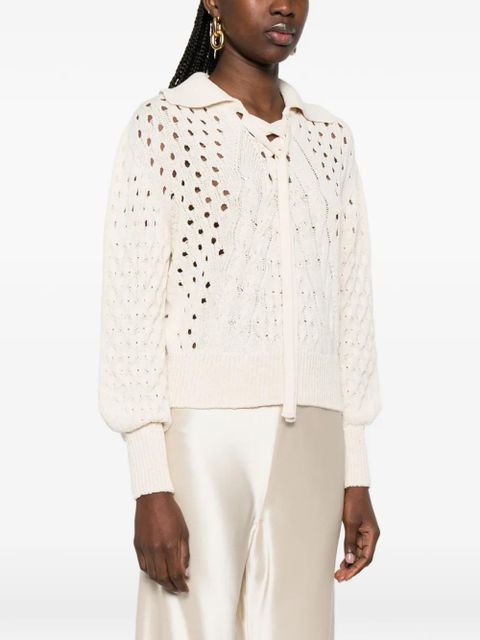 TWINSET lace-up sweater - Neutrals