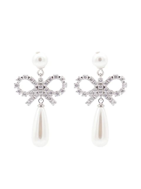 Self-Portrait Bow Droplet earrings - Silver - zdjęcie produktu nr 1