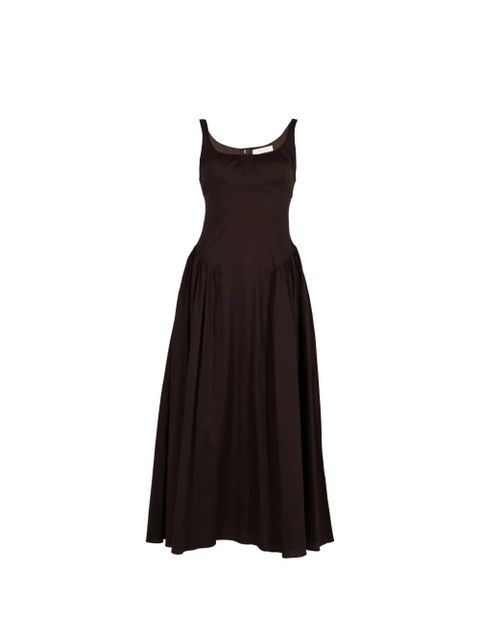 Faithfull the Brand Marcella shirred midi dress - Brown - zdjęcie produktu nr 1