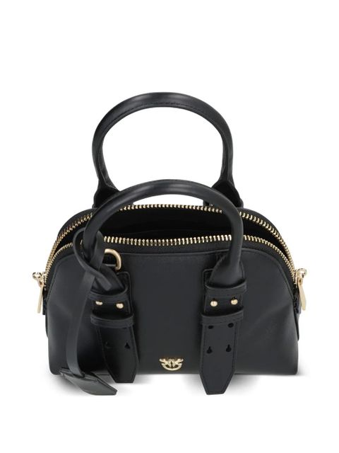 PINKO logo-detailing leather shoulder bag - Black