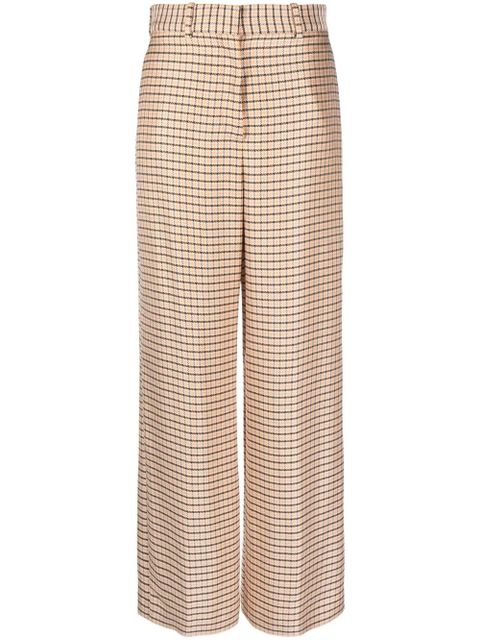 Lanvin wide-leg check trousers - Orange - zdjęcie produktu nr 1