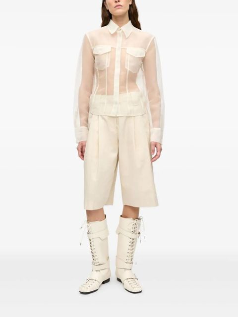 GANNI pleat-detail shorts - Neutrals - zdjęcie produktu nr 2