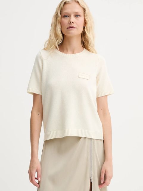 MUNTHE sweter wełniany PANTAS damski kolor beżowy 252160425270 - zdjęcie produktu nr 1